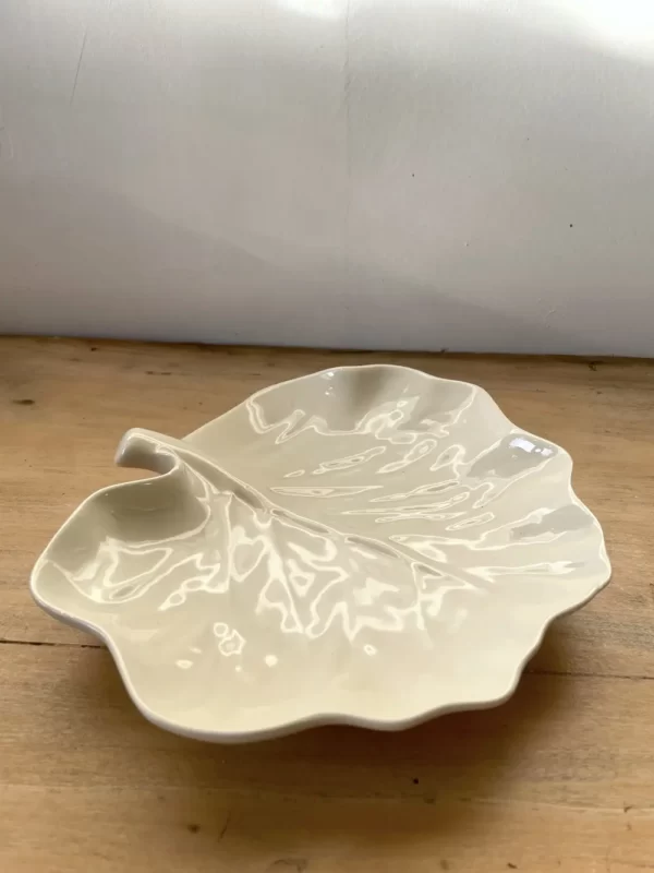 Assiette à Bijoux En Céramique Forme Feuille Verte - Plateau Décoratif Pour Coiffeuse Ou Boutique