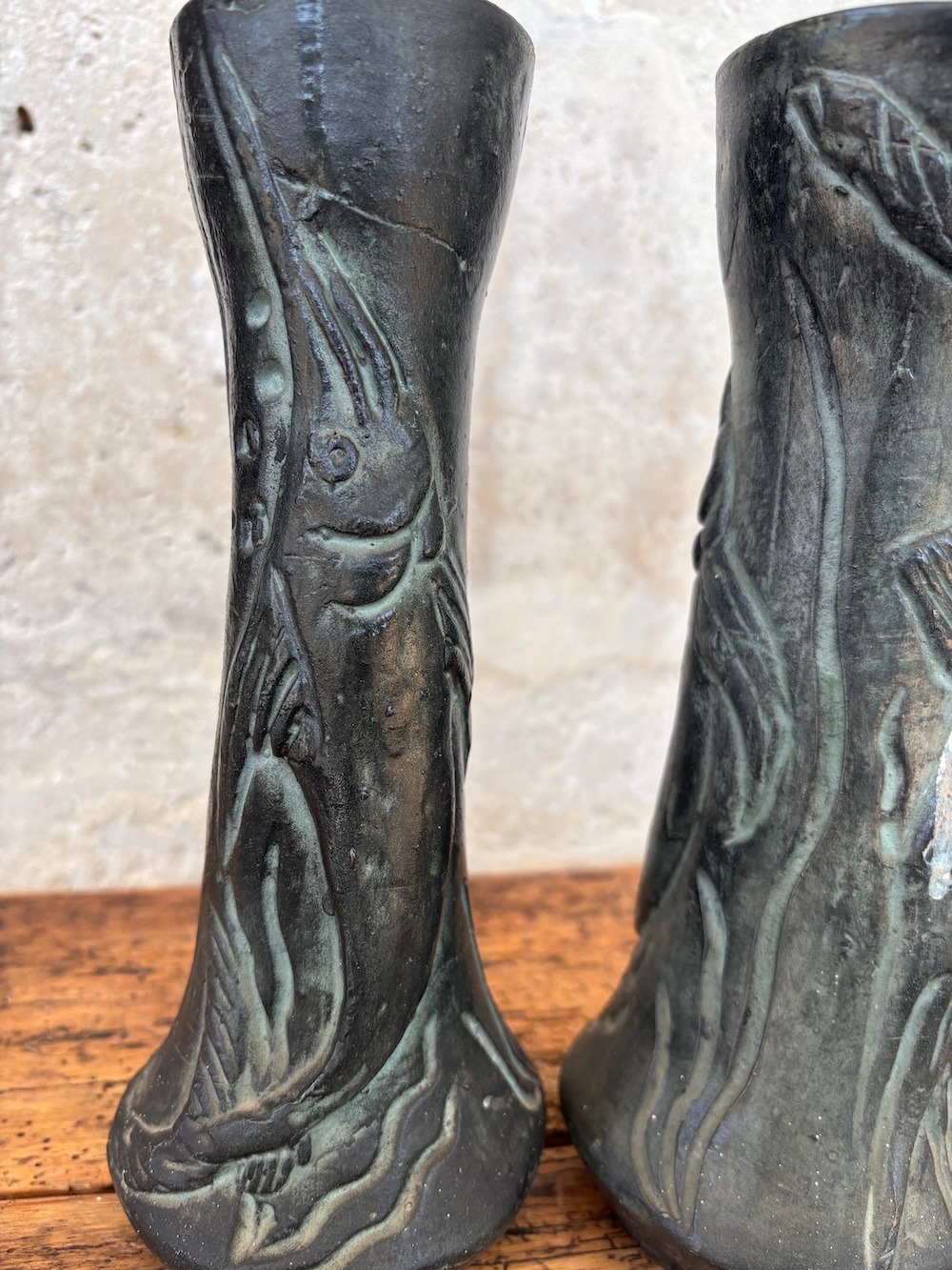 Duo de vases brutalistes dans le style de Ballesti