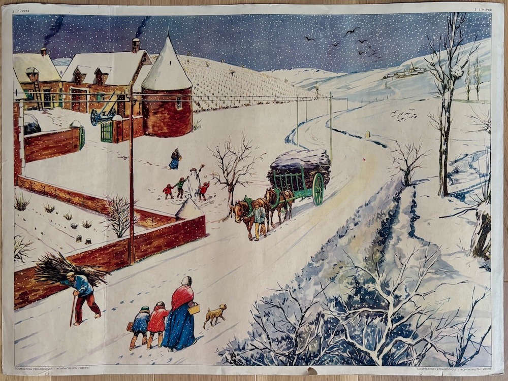 Affiche scolaire vintage Rossignol - Le Printemps