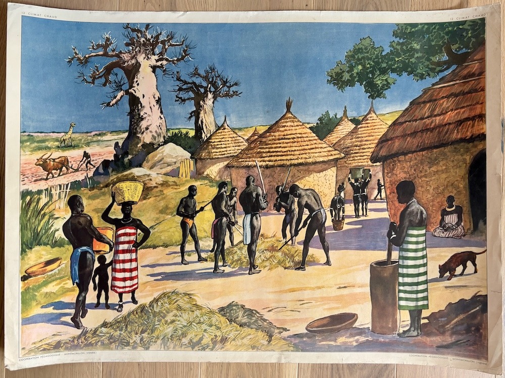 Affiche scolaire vintage Rossignol - Il gèle / Climat chaud
