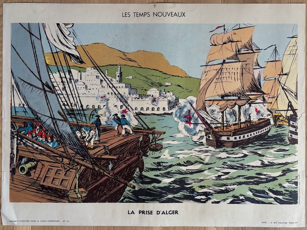 Tableau d'histoire vintage - Les Parisiens attaquent la Bastille / La prise d'Alger