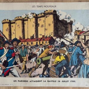 Tableau d'histoire vintage - Les Parisiens attaquent la Bastille / La prise d'Alger