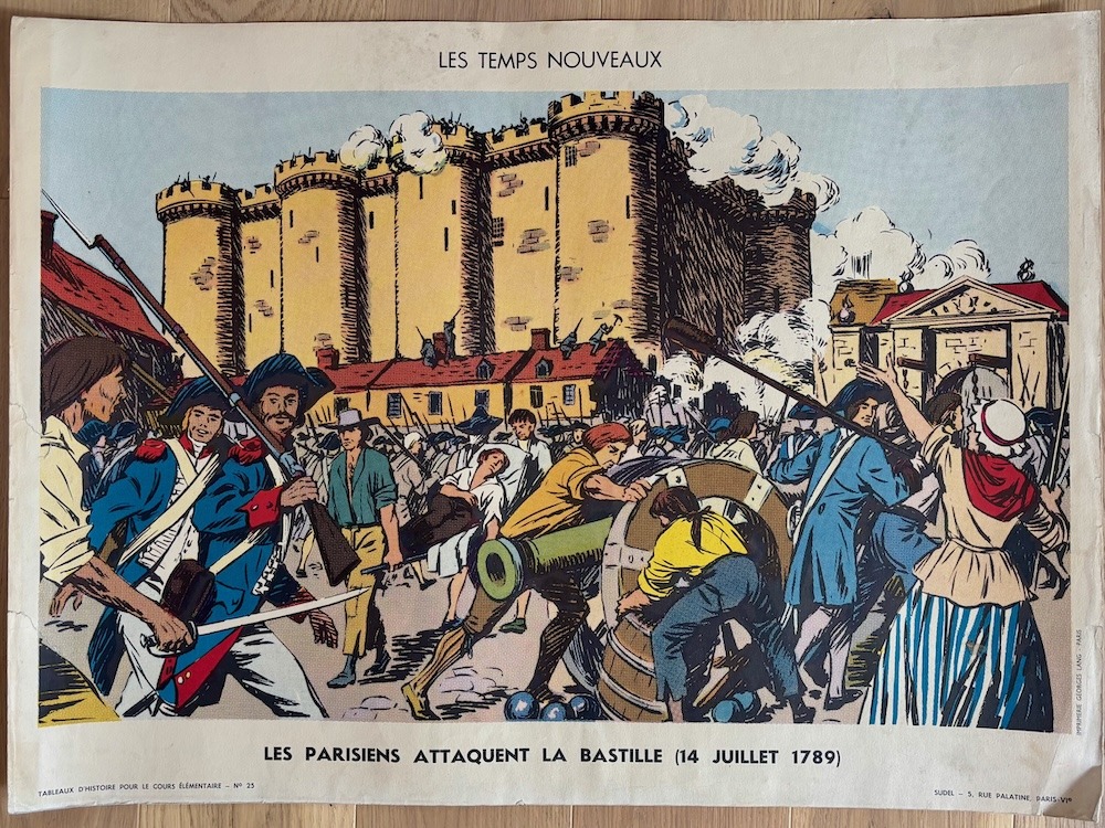 Tableau d'histoire vintage - Les Parisiens attaquent la Bastille / La prise d'Alger