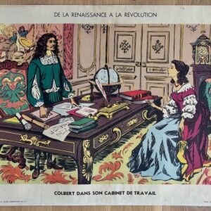 Tableau d'histoire vintage - Colbert dans son cabinet de travail / L'armée française entre en Italie