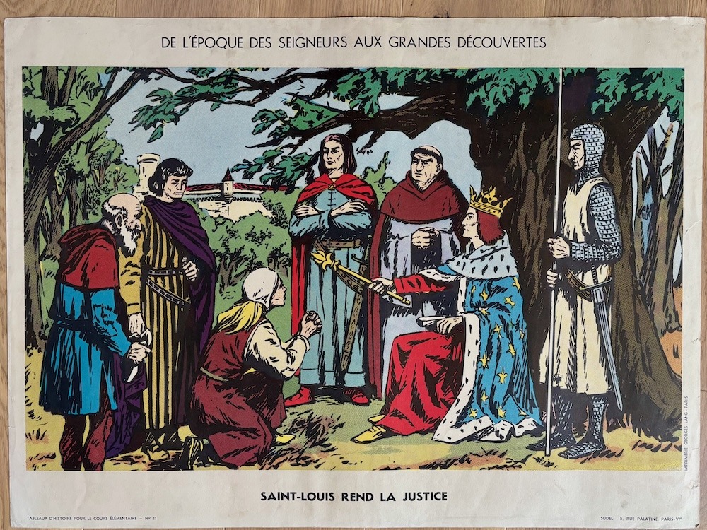 Tableau d'histoire vintage - L'atelier de Gutenberg / Saint Louis rend la justice – Image 2