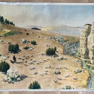 Affiche scolaire vintage Rossignol - Un plateau calcaire / Terrain granitique