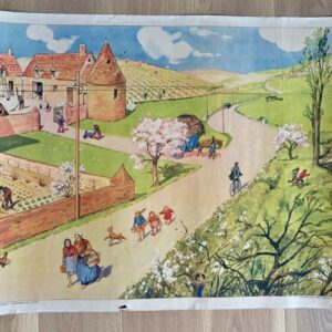 Affiche scolaire vintage Rossignol - Le Printemps