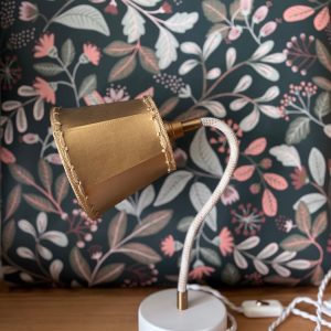 Lampe à poser flexible abat-jour doré