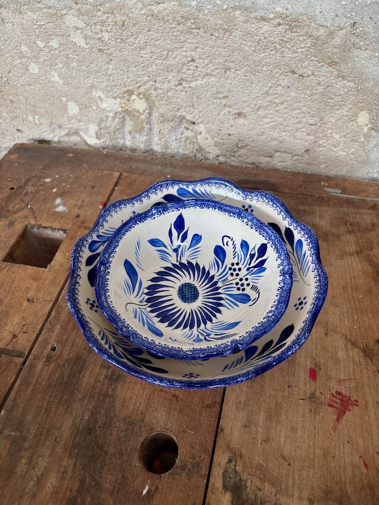 Lot de faïence de Quimper bleu et blanc (8)