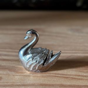 Lot de marque-place cygne argenté avec poinçon