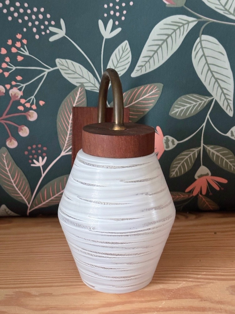 Petite applique vintage en verre strié