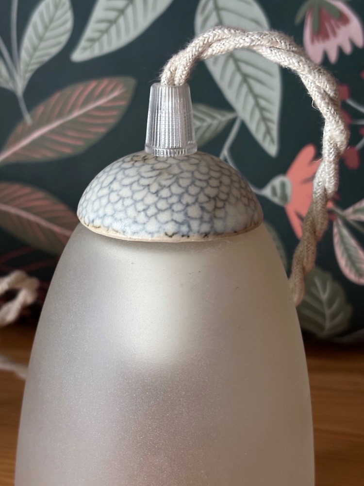 baladeuse en verre sablé et céramique