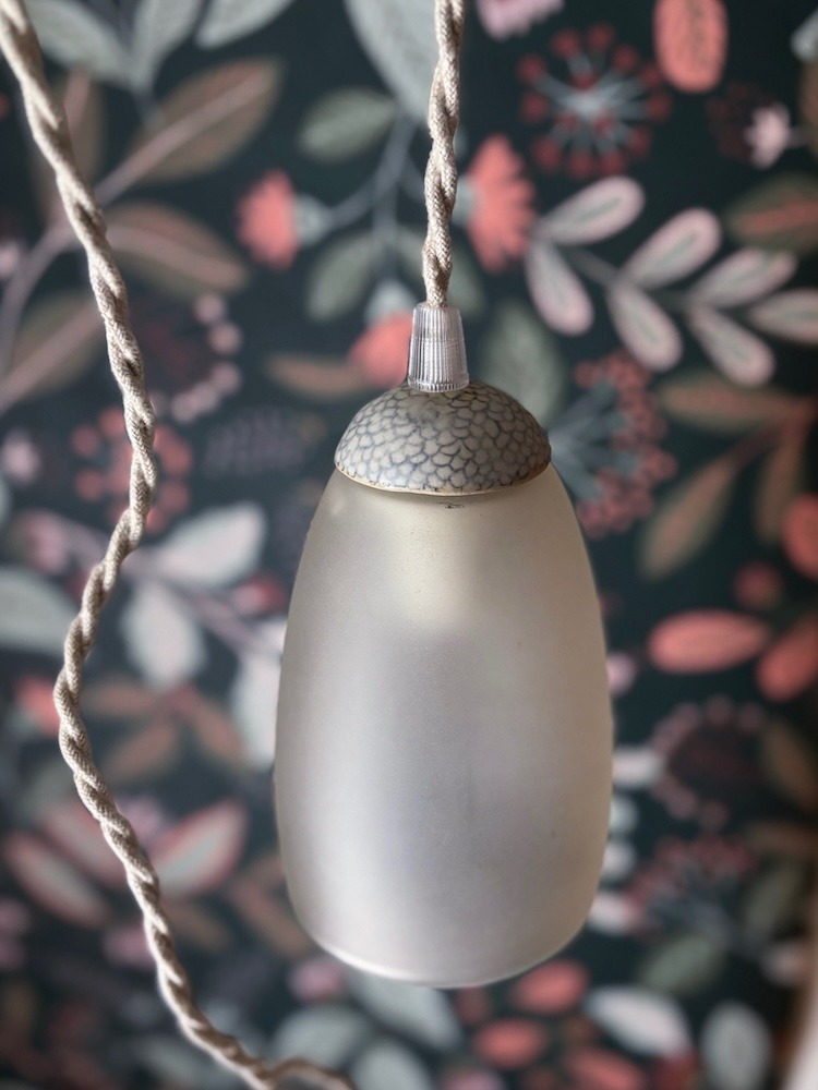 baladeuse en verre sablé et céramique
